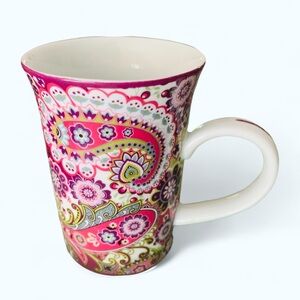 Vera Bradley Very Berry Paisley Ceramic Mug 12 ounce